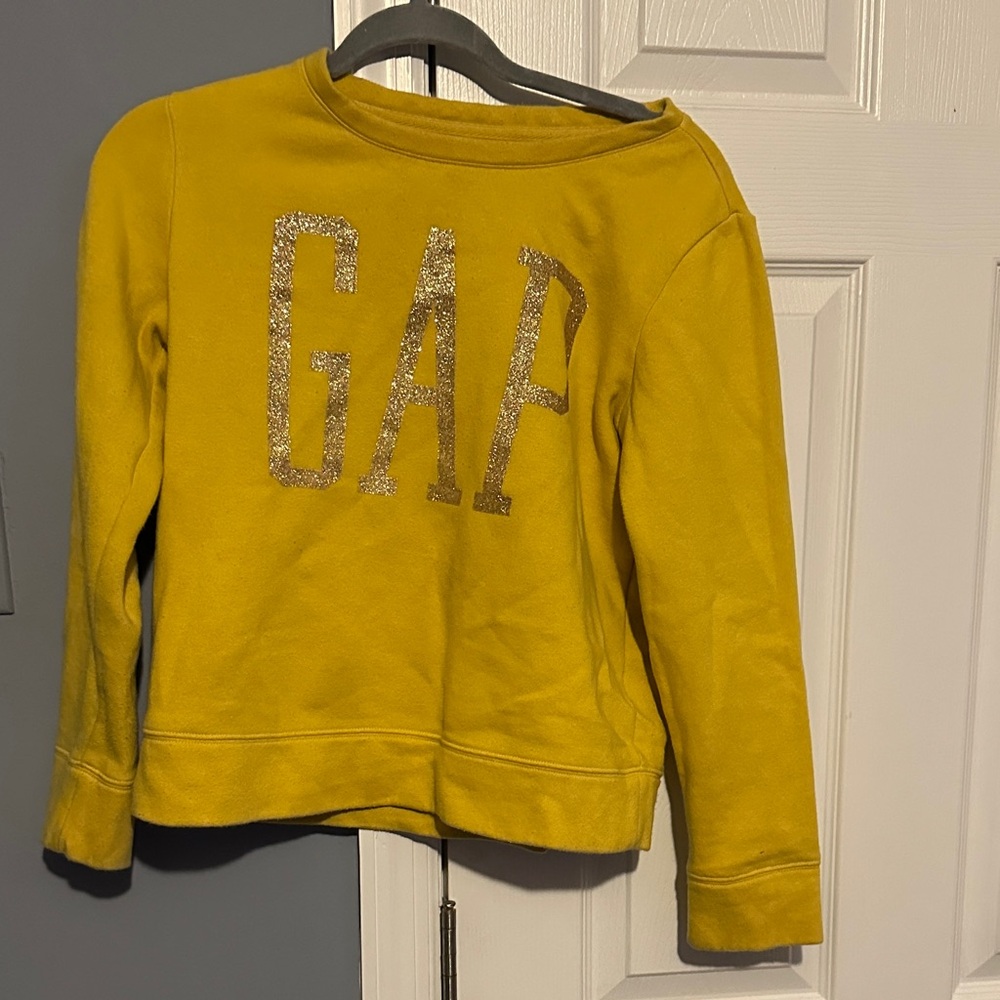GAP Kids Yellow Sweatshirt with Sparkle Logo